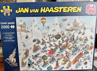 2000-Piece Puzzle Jan van Haasteren-It's all going downhill