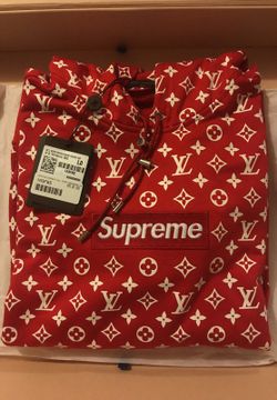 Large Louis Vuitton/ Supreme Box Logo Hoodie
