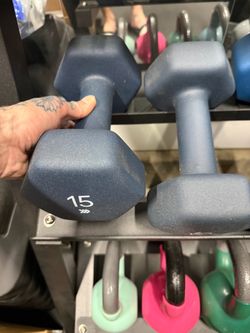 15 lb dumbbells soft rubber coating