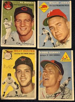 1954 Topps Baseball 4-Card Vintage Lot – Al Rosen, Willie Jones & More