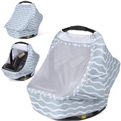 Orzbow Baby Car Seat Cover, Breathable Car Seat Canopy With Mesh Window, Lightweight