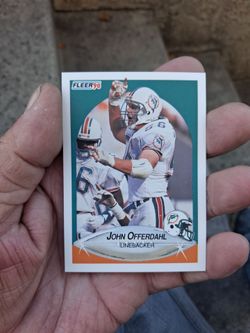Vintage 1990 Fleer John Offerdahl #245 Miami Dolphins Linebacker Football Card