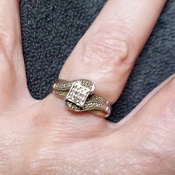 Sterling Silver Diamond Ring 