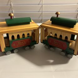 Set off 2 Vintage See’s Candies, Wooden Trolley Train Cars