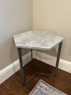 West Elm Marble & Steel Hex Side Table