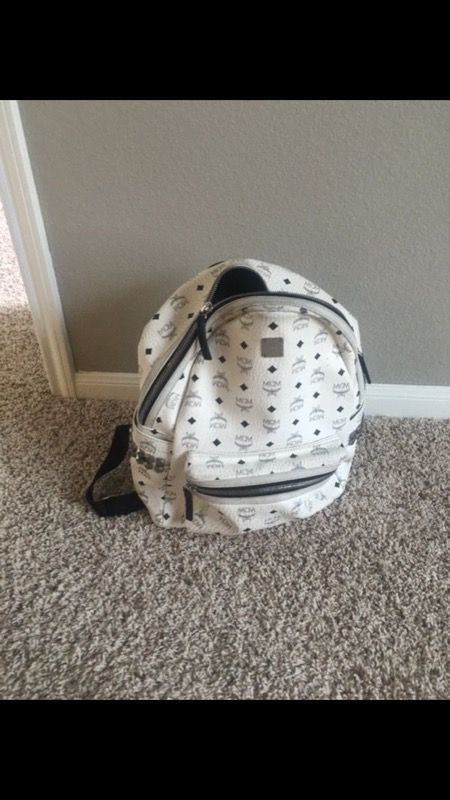 White MCM backpack