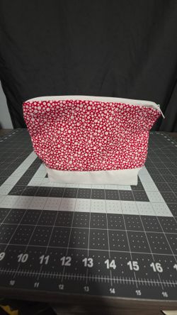 Red with white bubbles cosmetics bag