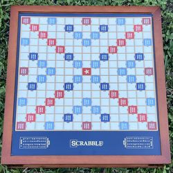 Winning Solutions Scrabble Luxury Edition Rotating Wooden Board Game Complete (#1117)