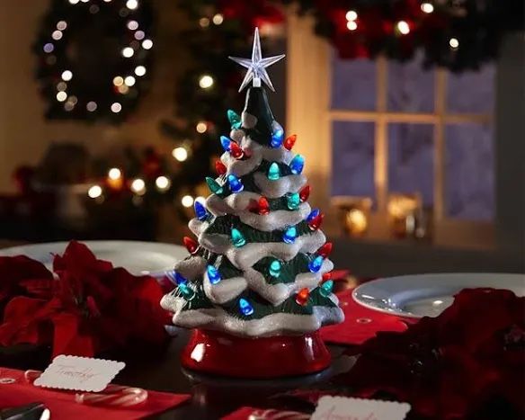 FAO Schwarz Ceramic LED Vintage Christmas Tree