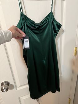 Guess Green Satin Mini Slip Dress