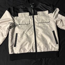 black and White Bomber Jacket
