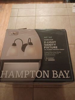 Hampton Bay Hamilton two light vanity fixture oil rubbed bronze finish