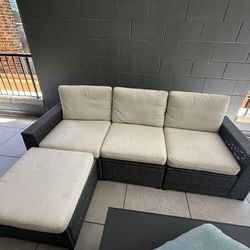 Outdoor Rattan IKEA Sectional With Cushions 