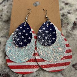 🔺▫️🔹 RED, WHITE & BLUE EARRINGS 🔺▫️🔹