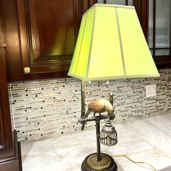 Frederick cooper parrot brass table lamp with night light.