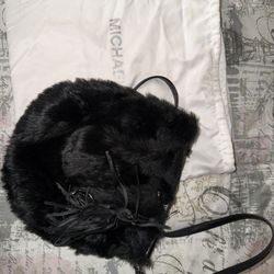 Michael Kors Black Faux Fur Crossbody Bag