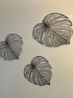 Metal Monstera Leaf Wall Art Set of 3