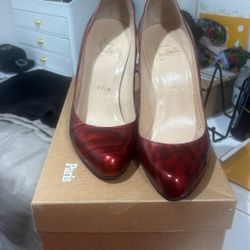 Christian Louboutin Red Patent Leather Heels 