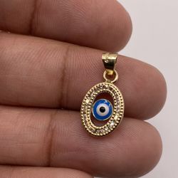 10K Gold Evil Eye Charm