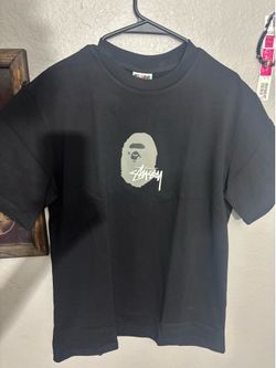 Stüssy x BAPE Black Tee Size M (Good Condition)