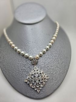Napier Pearl and Rhinestone Necklace