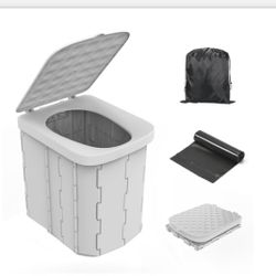 (609) Portable Camping Toilet for Adults - Hapoon XL Portable Folding Toilet with Lid,Travel Portable Potty for Adults,Porta Potty Car Toilet,Grey