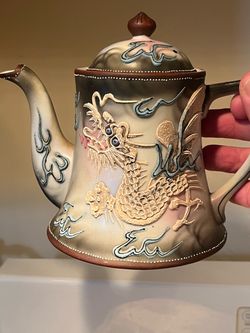 Antique dragon porcelain teapot