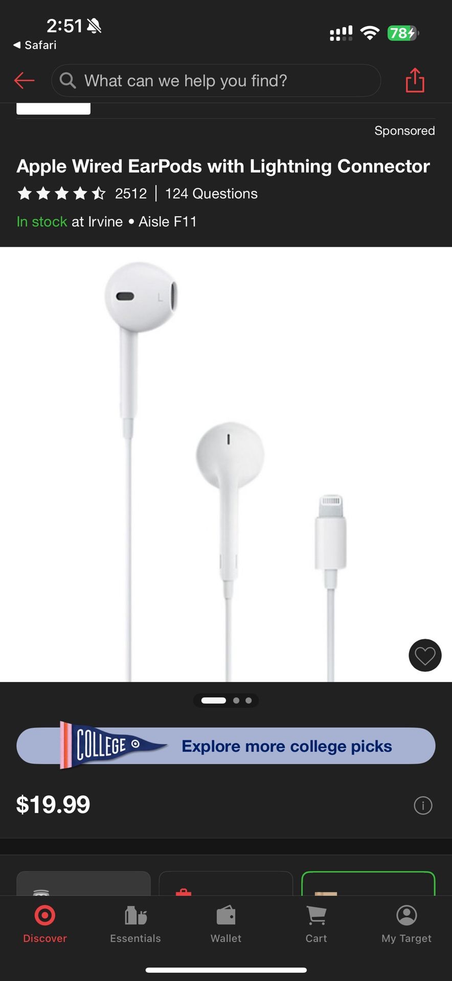 Apple Wired EarPods With Lightening Connector