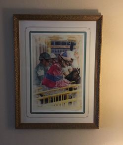 Anticipation Horse Racing Lithograph 33x25-1/2” Signed First