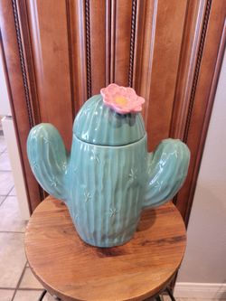 Vintage Treasure Craft Saguaro Cactus Cookie Jar 13" Made In U.S.A 