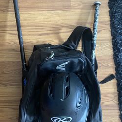 Youth Baseball Gear Lot Helmet Demarini Bat Rawlings Bat Easton Bag