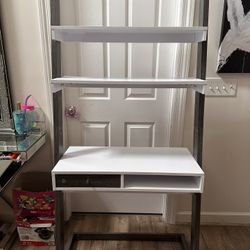 Stand Up Desk Distressed Dark Gray/White: Modern