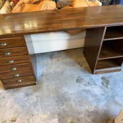 Pottery Barn Printer’s Desk – Solid Wood, Good Condition
