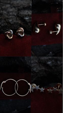 Women gold earrings