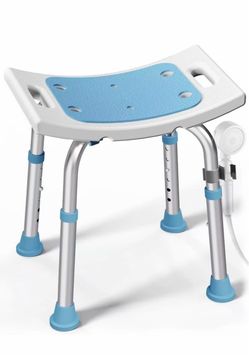 HOMLAND Shower Chair for Inside Shower, 400 lbs Adjustable 400LB, Light Blue