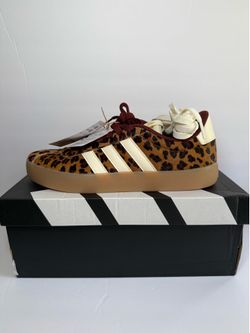 Adidas Leopard Animal Print VL Court 3.0 - Size Women’s 8.5 (fits Men’s 7.5) - + extra white laces (comes with box and tags) KJ4824