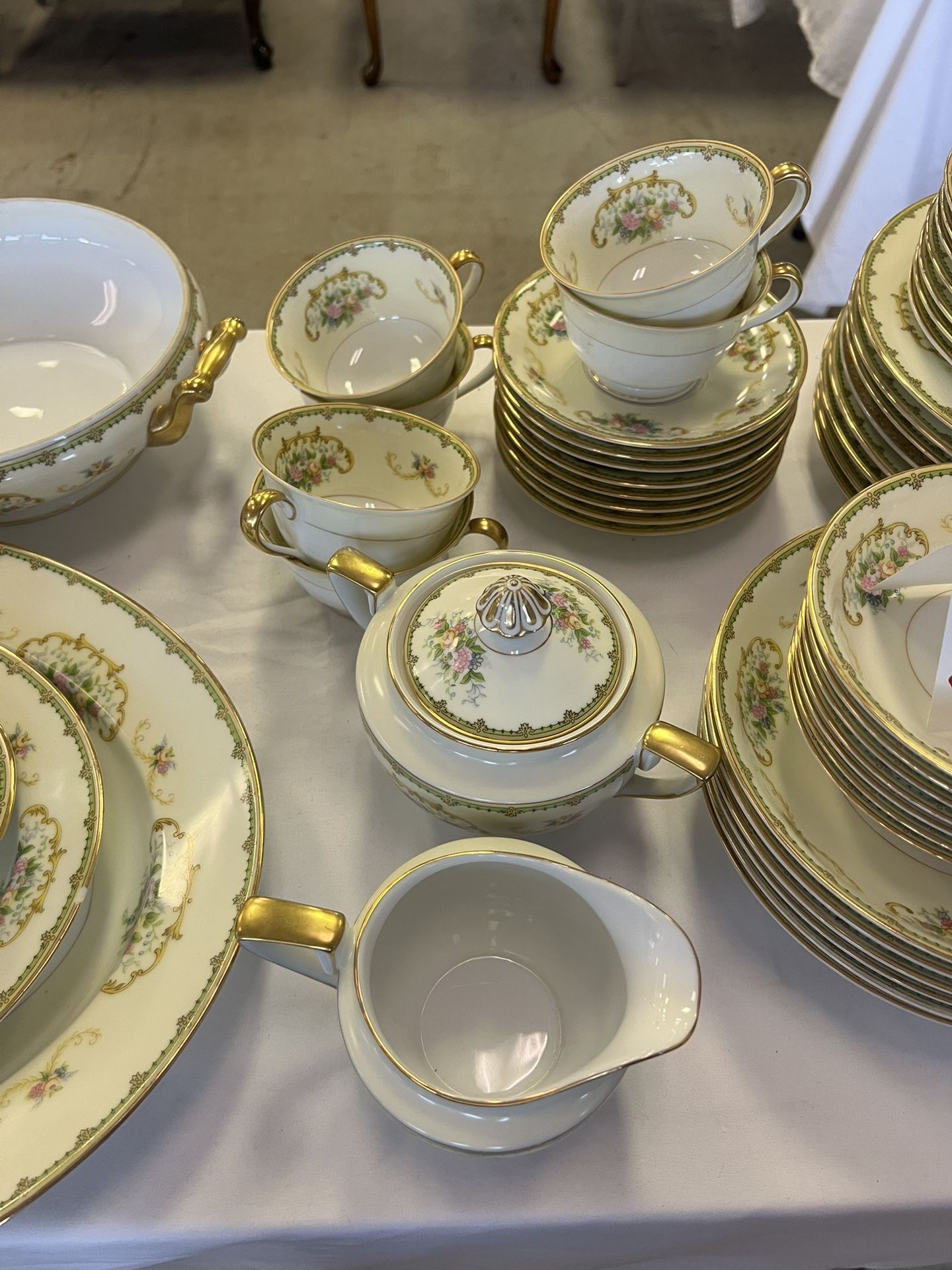 Noritake China Set VINTAGE 1930's Floral Gold 34 Pieces