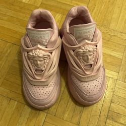 Authentic Worn Twice Versace Pink Sneaker With Box