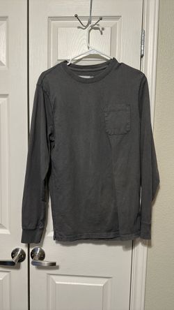 Gray Long Sleeve Pocket T-Shirt
