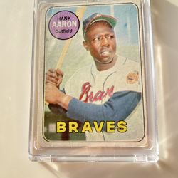 1969 TOPPS Hank Aaron BASEBALL ⚾️ SPORTS CARD 👀 