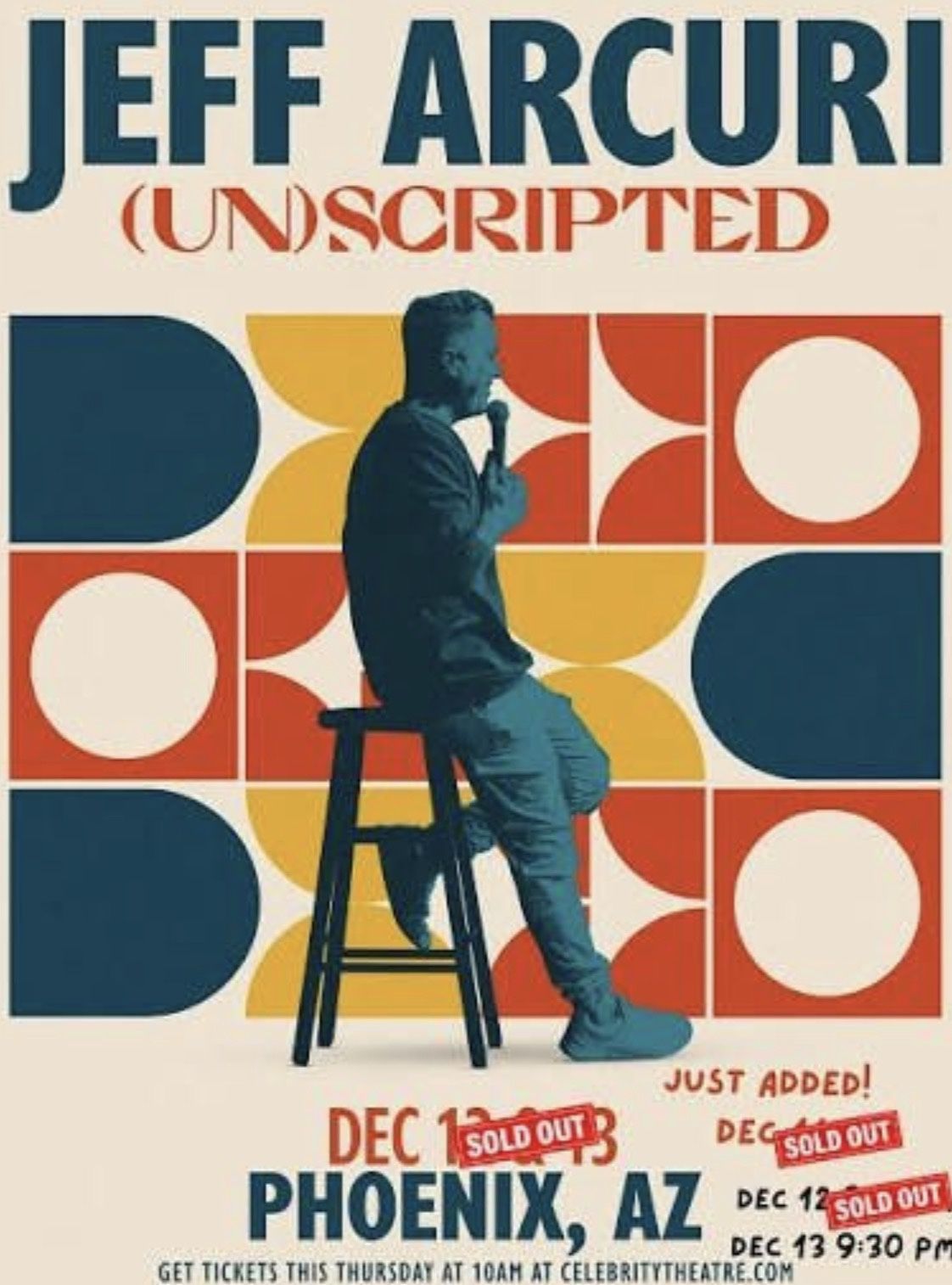 Jeff Arcuri Celebrity Theater 12/13 7pm