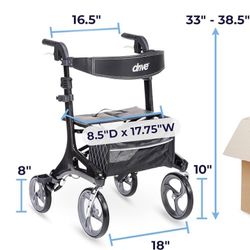 Drive Medical Nitro Elite CF Rollator Walker With Seat