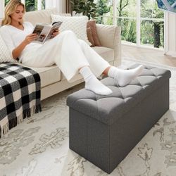 Set of 3 Folding Storage Ottoman Bench