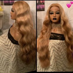Human Hair Blended Lace Front Wig 