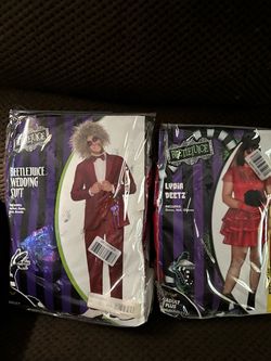 Beetlejuice Wedding Suit & Lydia Deetz Costume Set