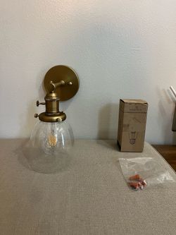 New Gold Wall Lamp whit Light 💡, On / Off Switch  ( Hardwired/ Only One )