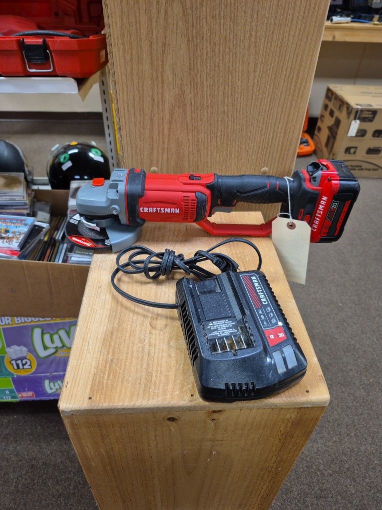 Craftsman 20 Volt Brushless Grinder With Battery And Charger CMCG400