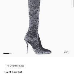 Saint Laurent Talia Boots In Velvet