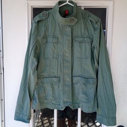 Denim Co. Olive Green Utility Jacket Sz. 12 Women's 