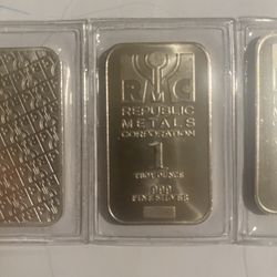 5 - 1 Ounce .999 Fine Silver Bullion 
